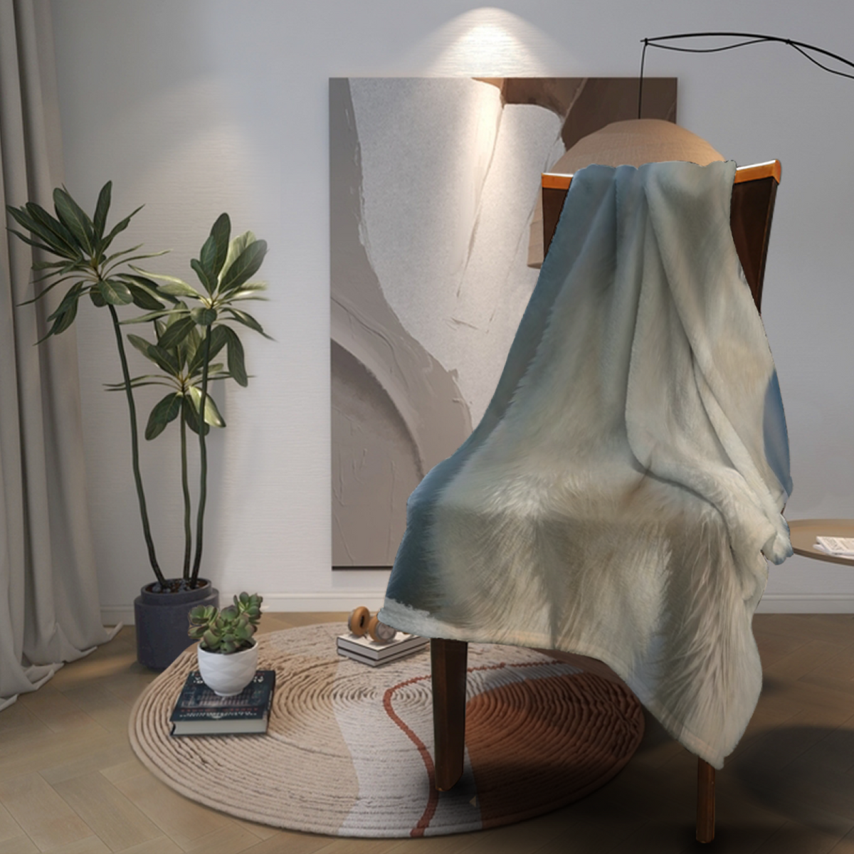 Statement Soft Neutral Terracotta Tapestry Soft Flannel Blanket