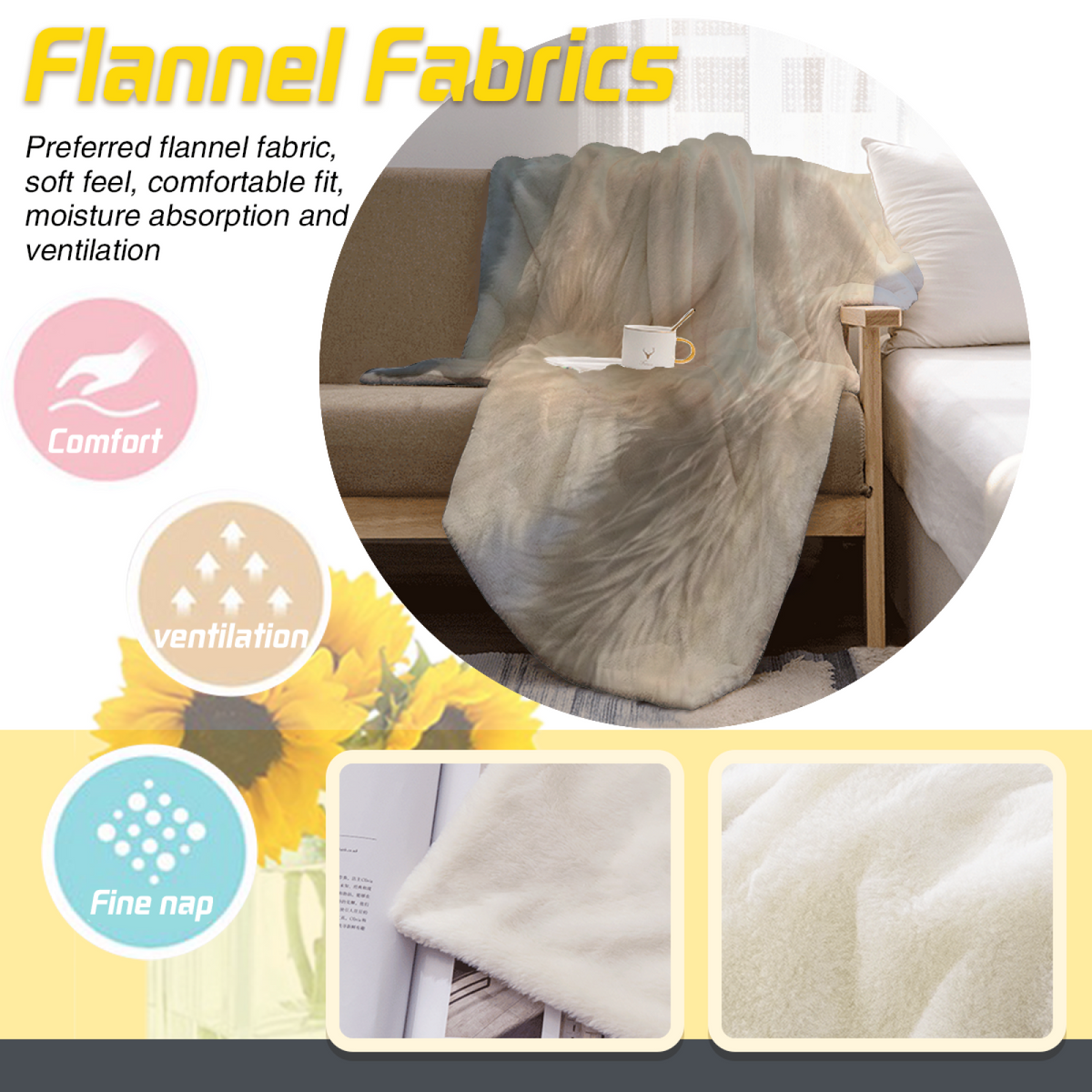 Statement Soft Neutral Terracotta Tapestry Soft Flannel Blanket