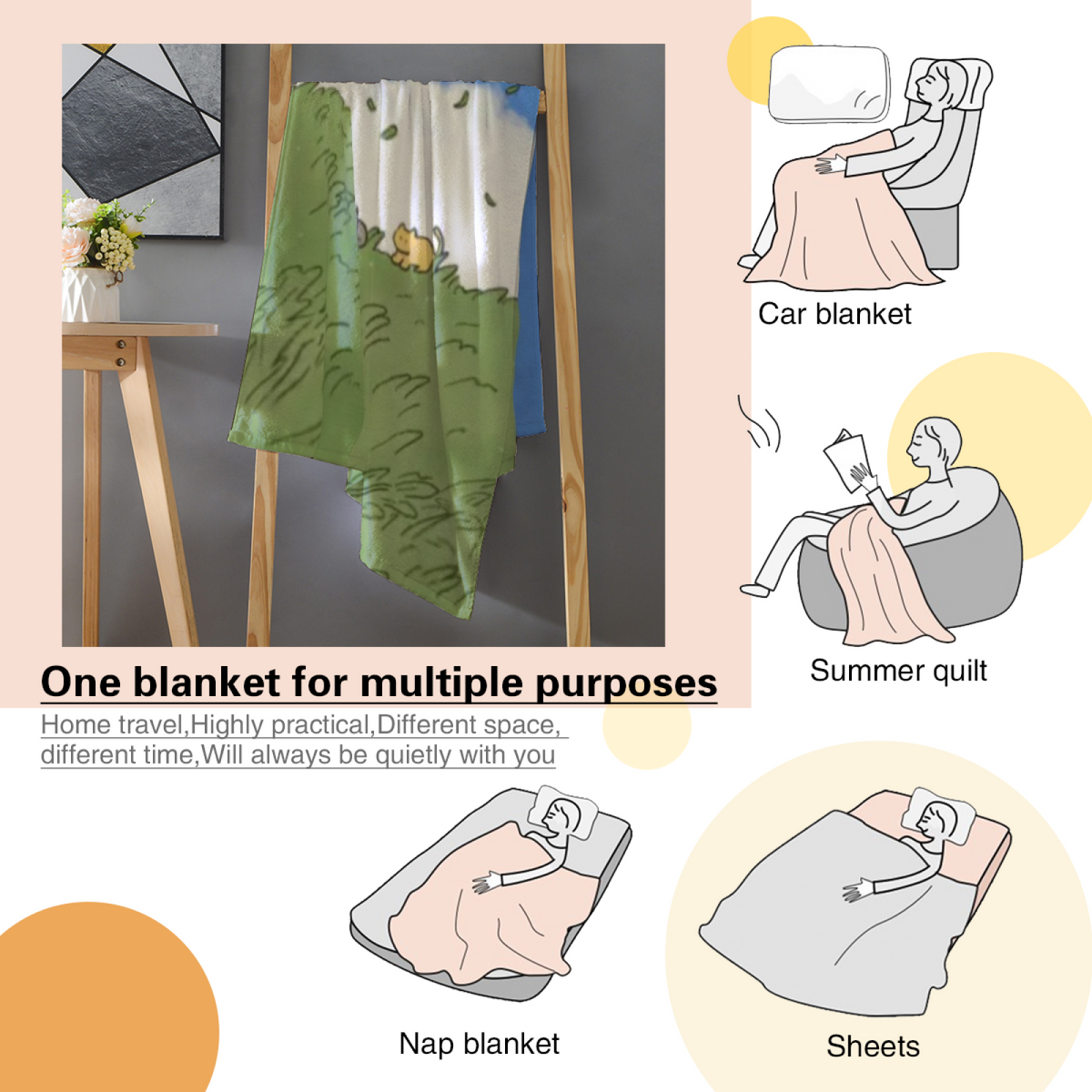 Orchard & Galaxy Playful Graphic All-Season Flannel Blanket