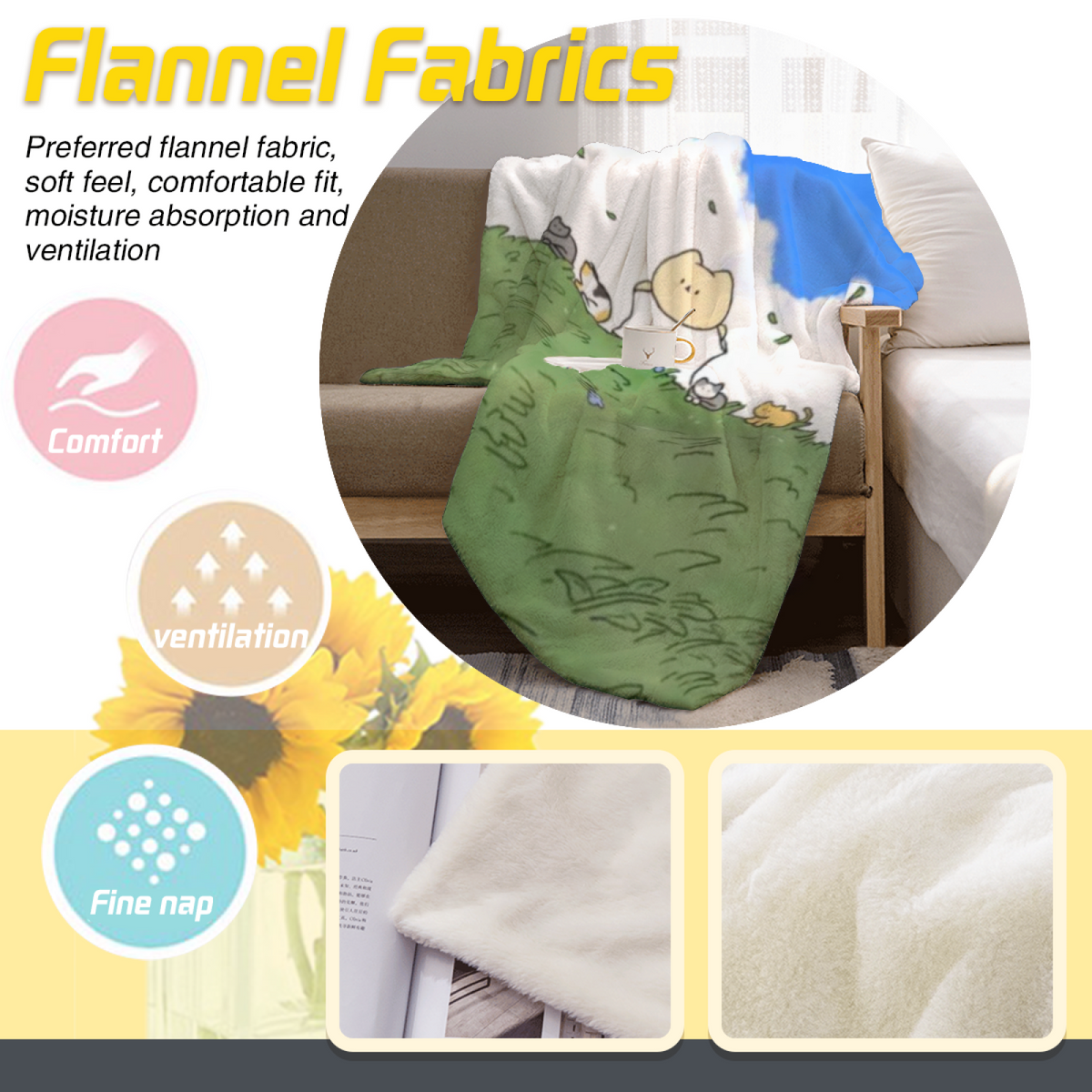 Orchard & Galaxy Playful Graphic All-Season Flannel Blanket
