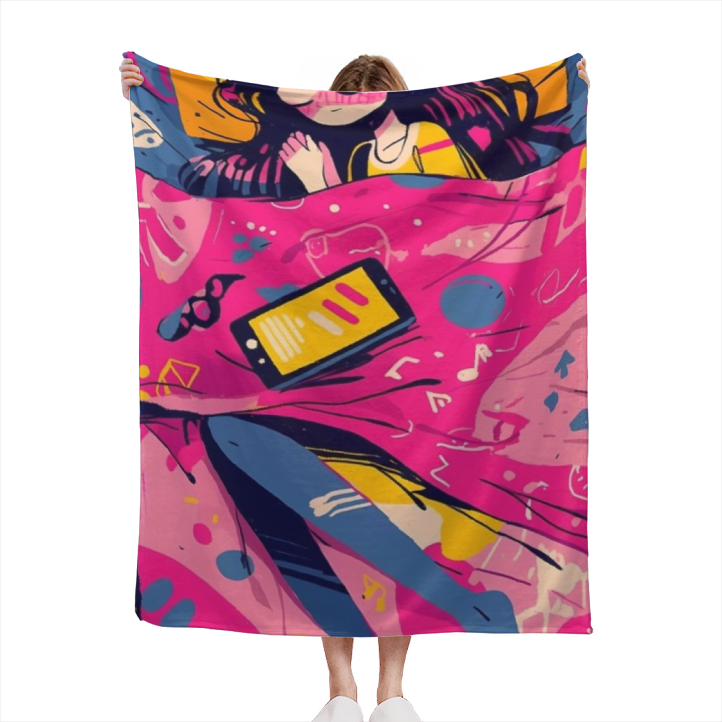 Modern Graphic Throw Blanket ¨C Artistic Colorful Decorative Cozy Blanket