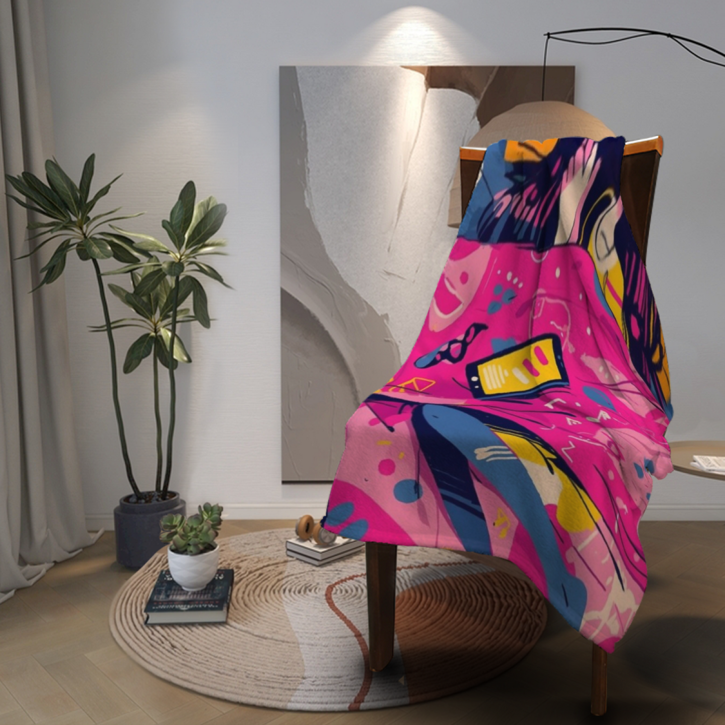 Modern Graphic Throw Blanket ¨C Artistic Colorful Decorative Cozy Blanket