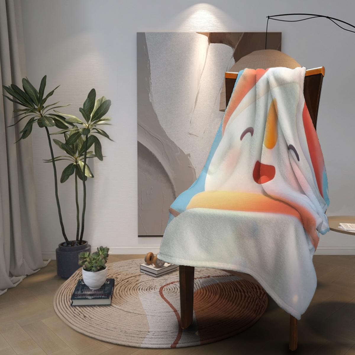 Soft Minimalist Plush Flannel Throw ¨C Cosmic Petal Collection