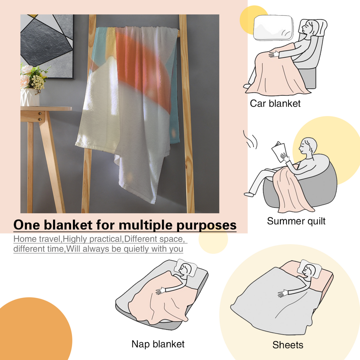 Soft Minimalist Plush Flannel Throw ¨C Cosmic Petal Collection