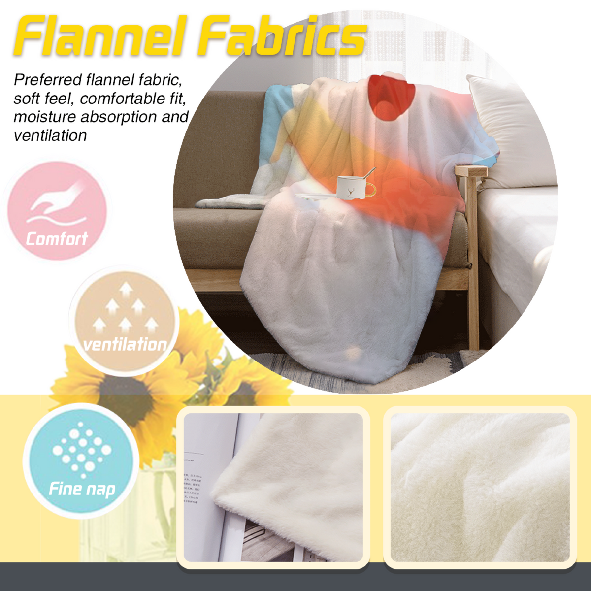 Soft Minimalist Plush Flannel Throw ¨C Cosmic Petal Collection