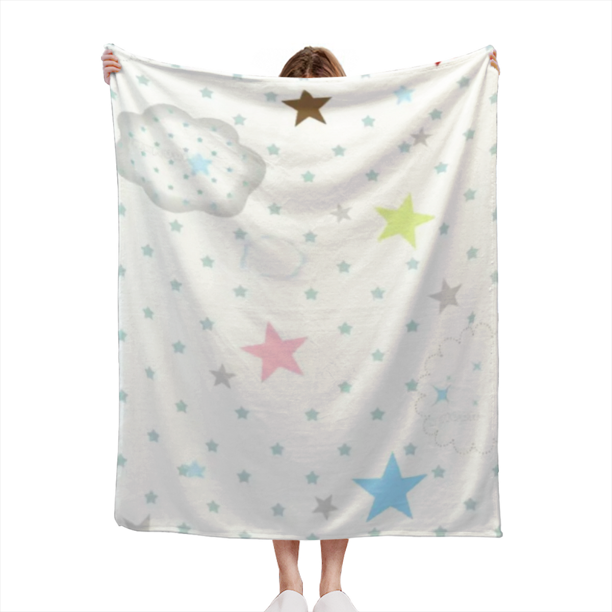 Earthy Neutral Cosmic Wander Soft Flannel Blanket ¨C Contemporary Pattern