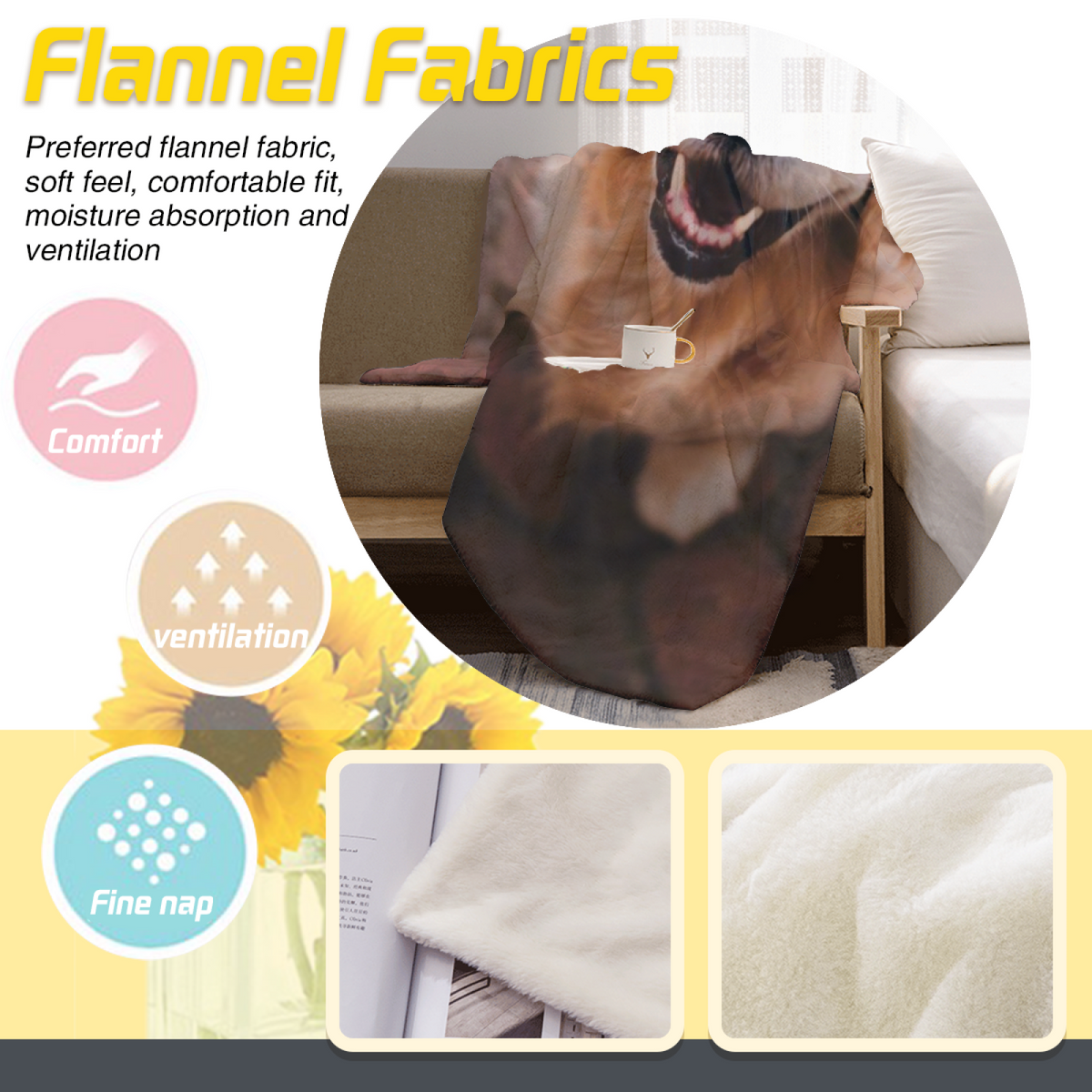 Soft Minimalist All-Season Flannel Blanket ¨C Opaline Blossom Collection