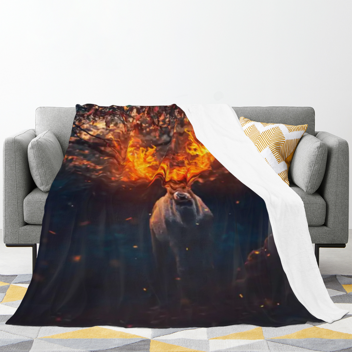 Evergreen Sprout Home Accent Lightweight Flannel Throw ¨C Warm Coral