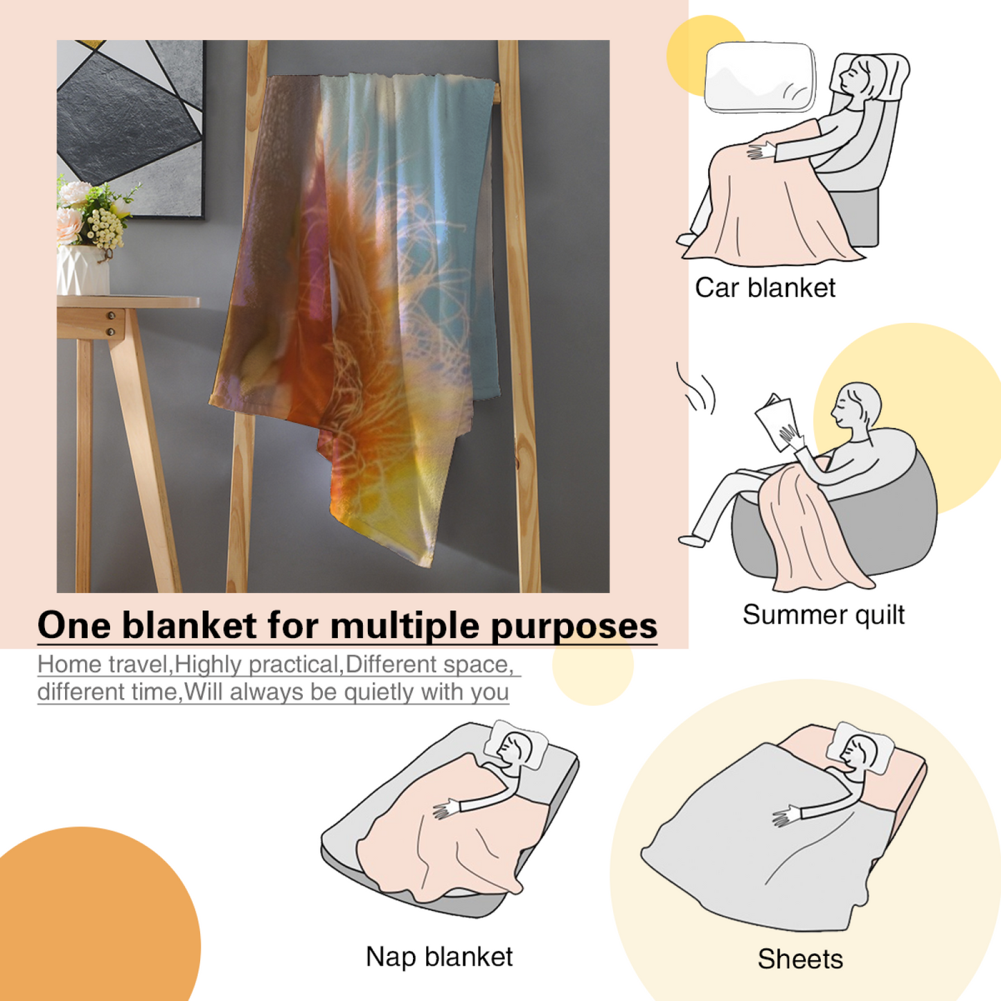 Stylish Abstract Throw Blanket ¨C Contemporary Printed Cozy Home Blanket