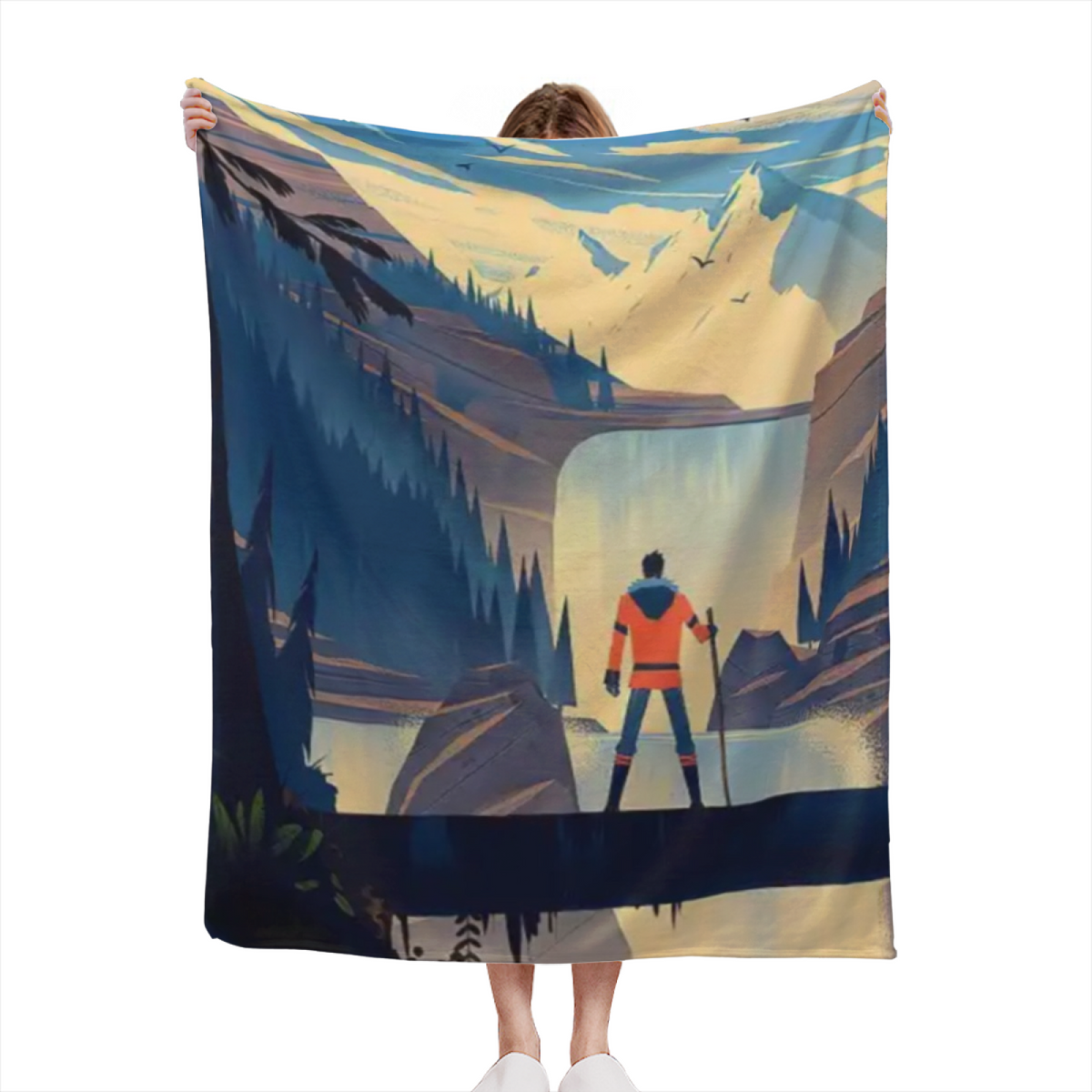 Soft Minimalist All-Season Flannel Blanket ¨C Alpine Horizon Collection