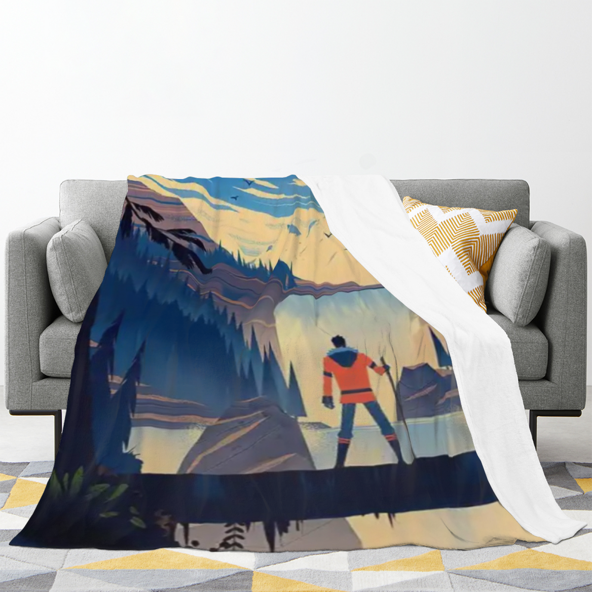 Soft Minimalist All-Season Flannel Blanket ¨C Alpine Horizon Collection