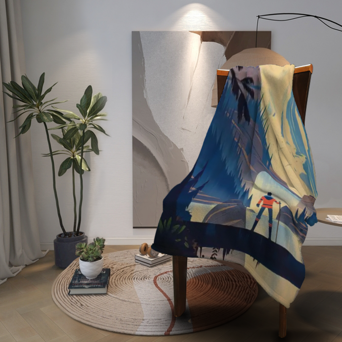 Soft Minimalist All-Season Flannel Blanket ¨C Alpine Horizon Collection