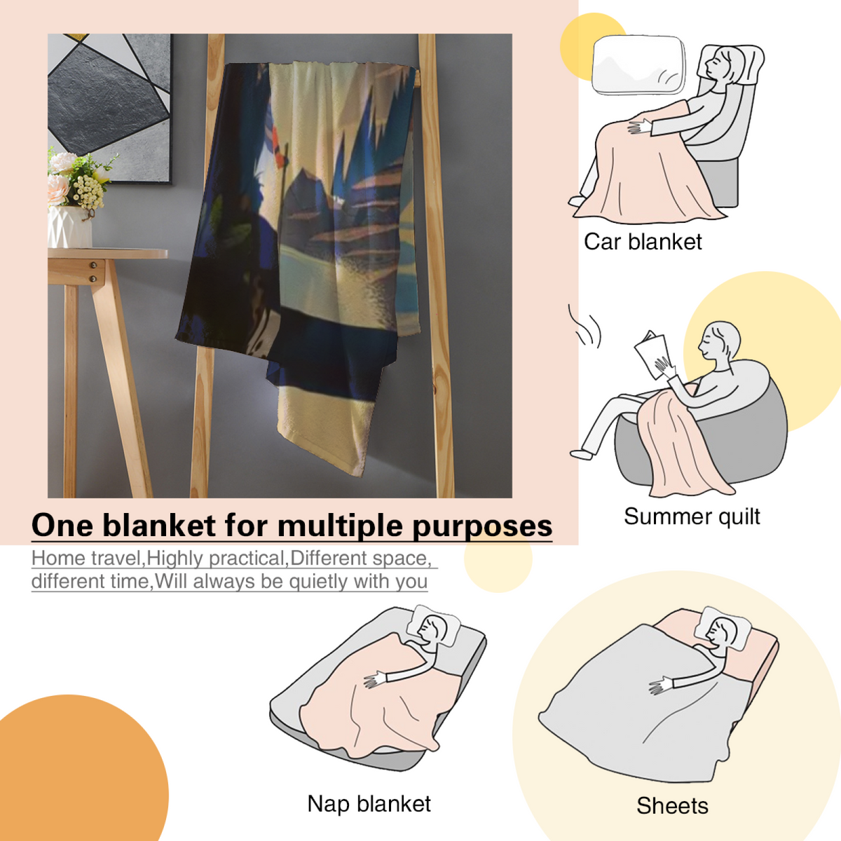 Soft Minimalist All-Season Flannel Blanket ¨C Alpine Horizon Collection