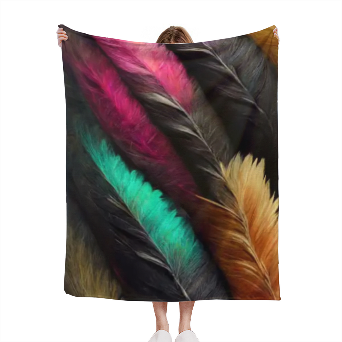 Electric & Wander Playful Graphic Plush Flannel Throw