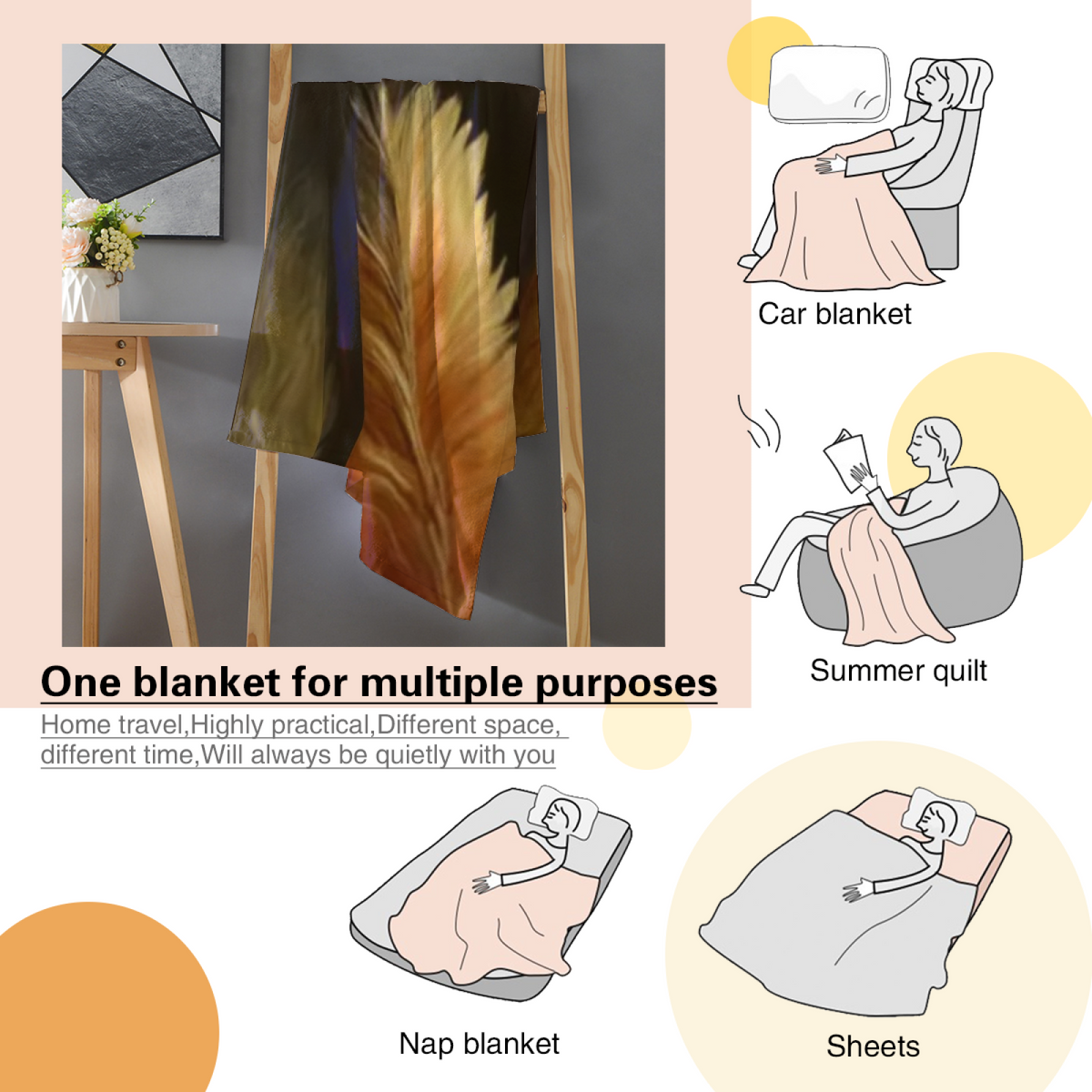 Electric & Wander Playful Graphic Plush Flannel Throw