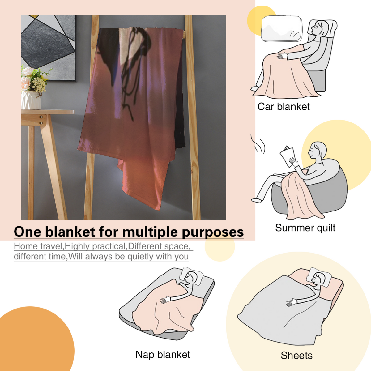 Heather Mirage Inspired Cozy Flannel Bed Blanket ¨C Earthy Neutral Palette