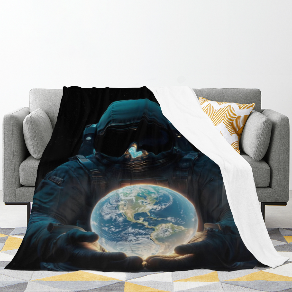 Frosted Meadow Soft Neutral Modern Art Flannel Throw Blanket