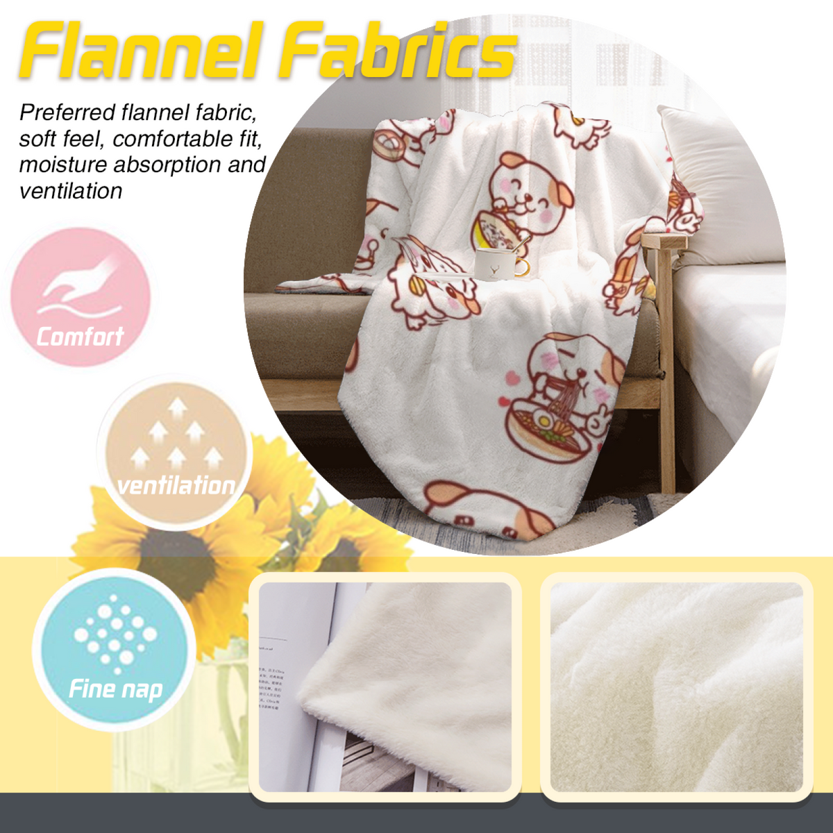 Cobalt Charm Contemporary Pattern Lightweight Flannel Throw
