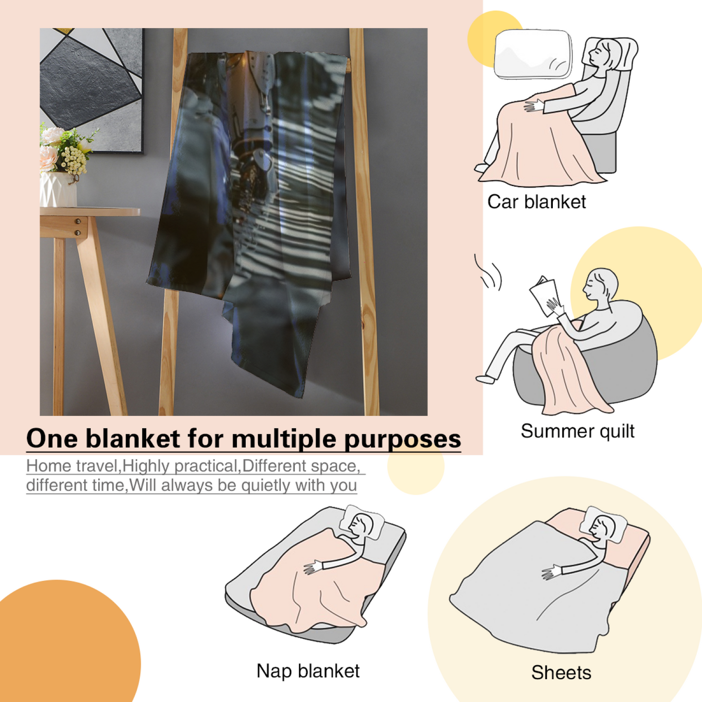 Futuristic Robot Flannel Throw Blanket ¨C Sci-Fi Explorer in Mountain Water