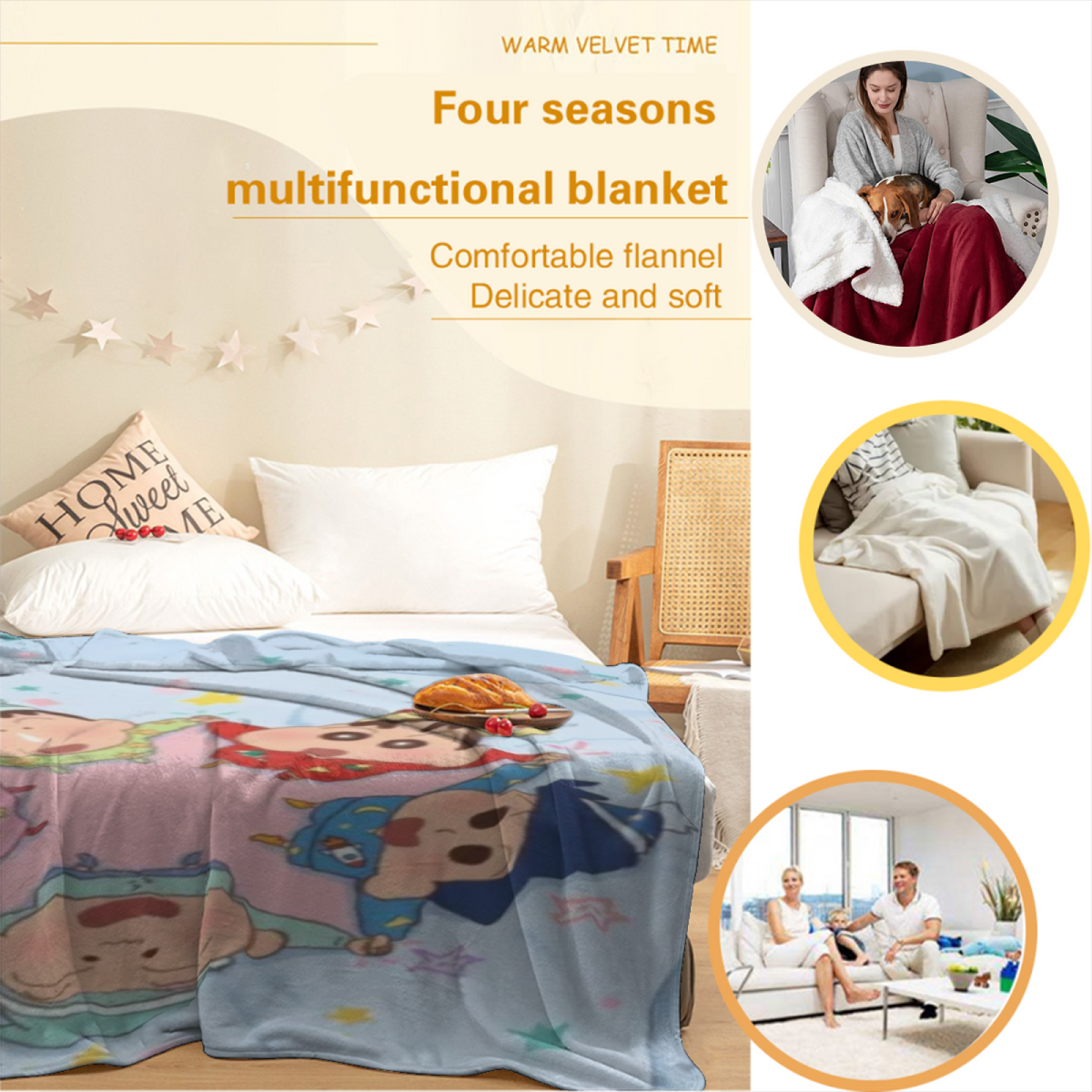 Soft Minimalist All-Season Flannel Blanket ¨C Enchanted Prism Collection