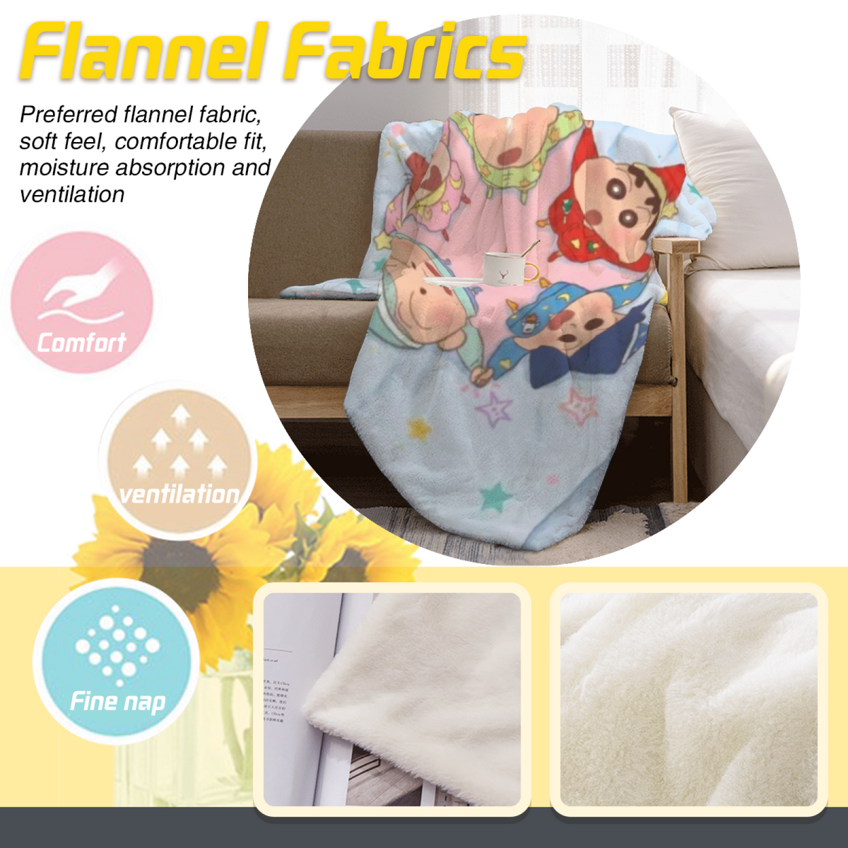Soft Minimalist All-Season Flannel Blanket ¨C Enchanted Prism Collection