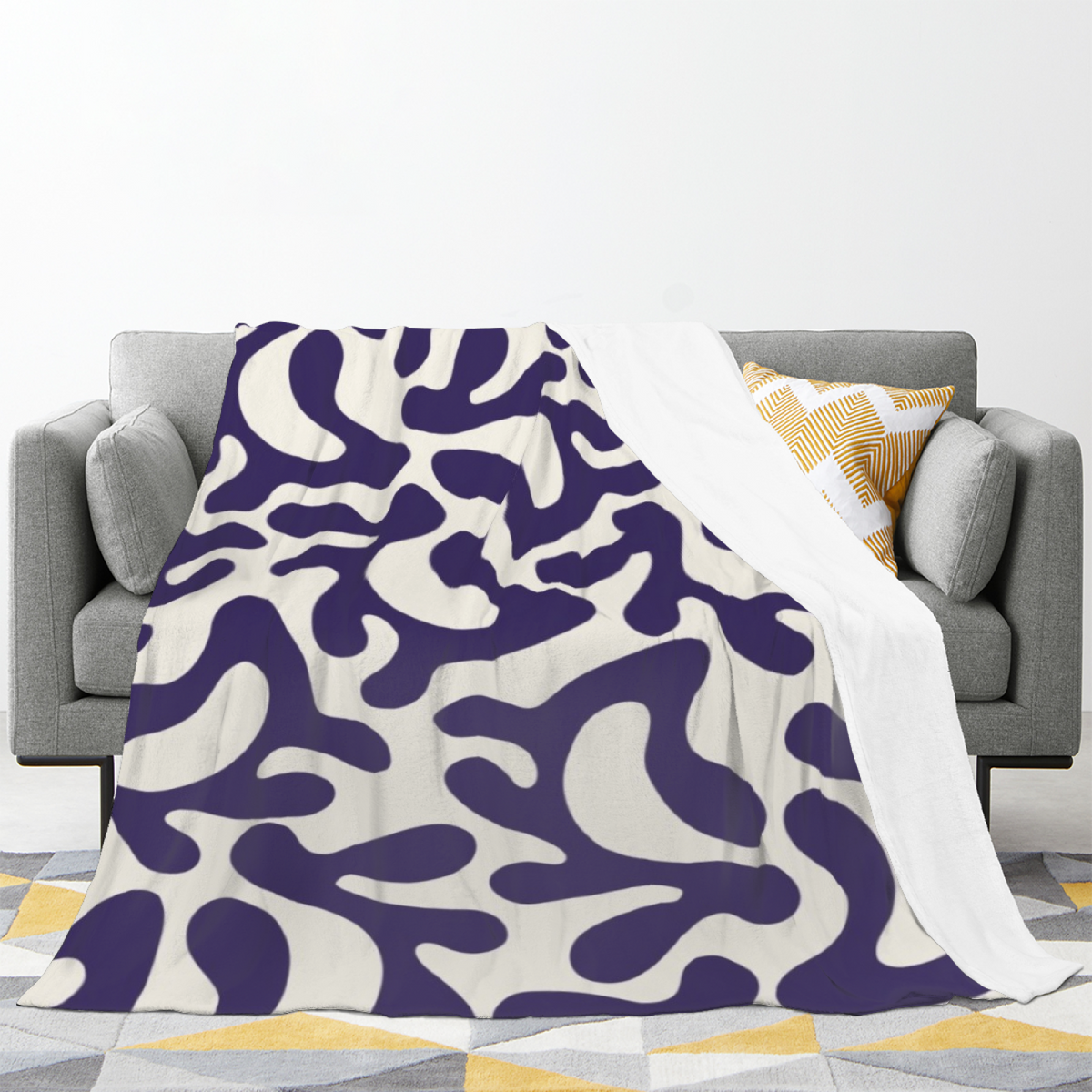 Pastel Multicolor Whimsical Decor Plush Flannel Throw ¨C Seaside Mosaic Edition