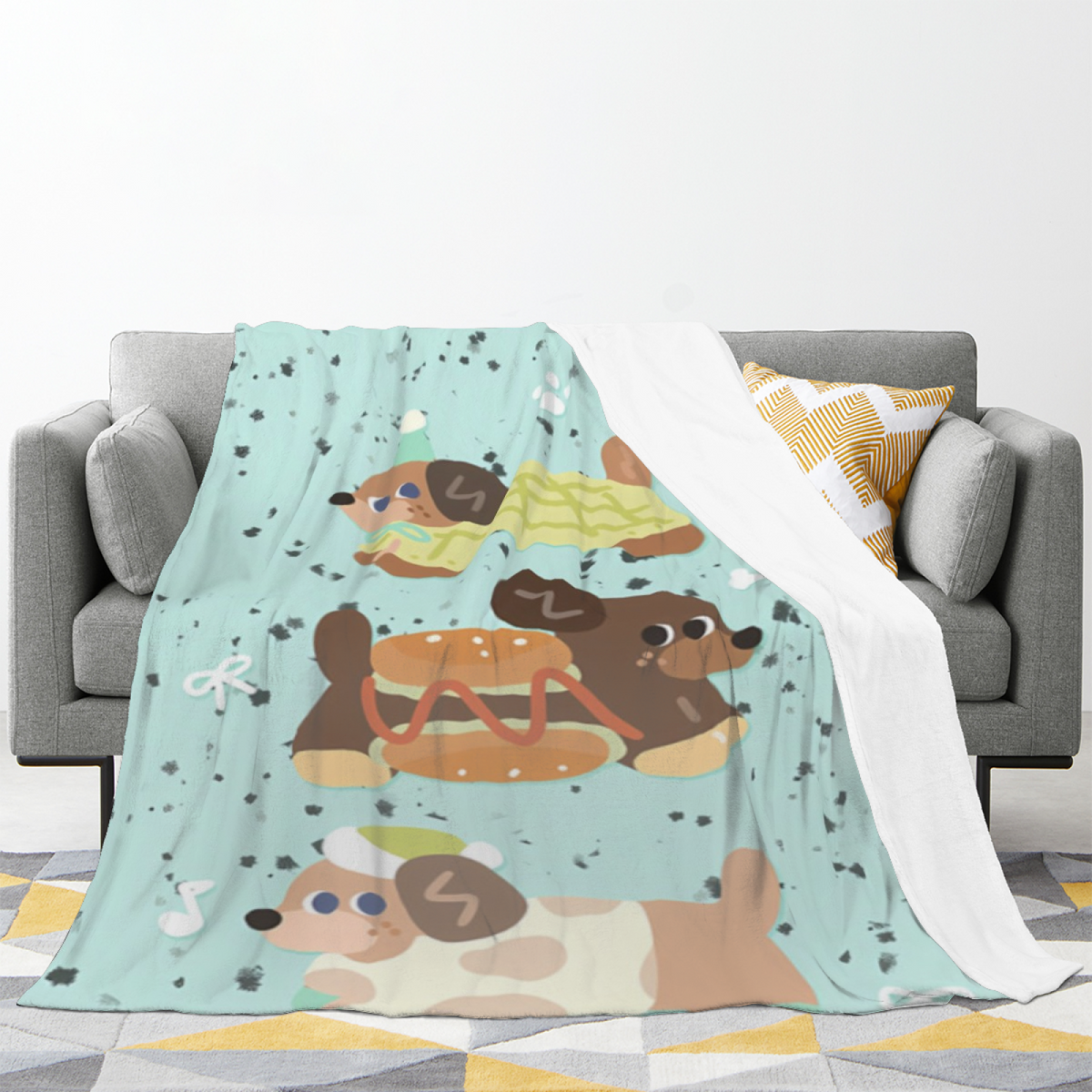 Pastel Multicolor Whimsical Decor All-Season Flannel Blanket ¨C Orchard Treasure Edition