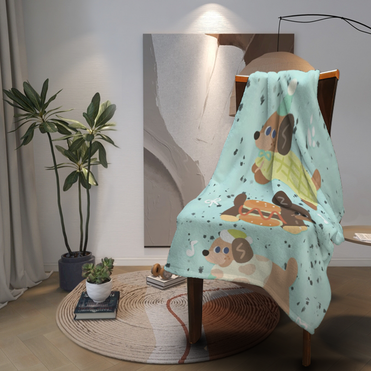 Pastel Multicolor Whimsical Decor All-Season Flannel Blanket ¨C Orchard Treasure Edition