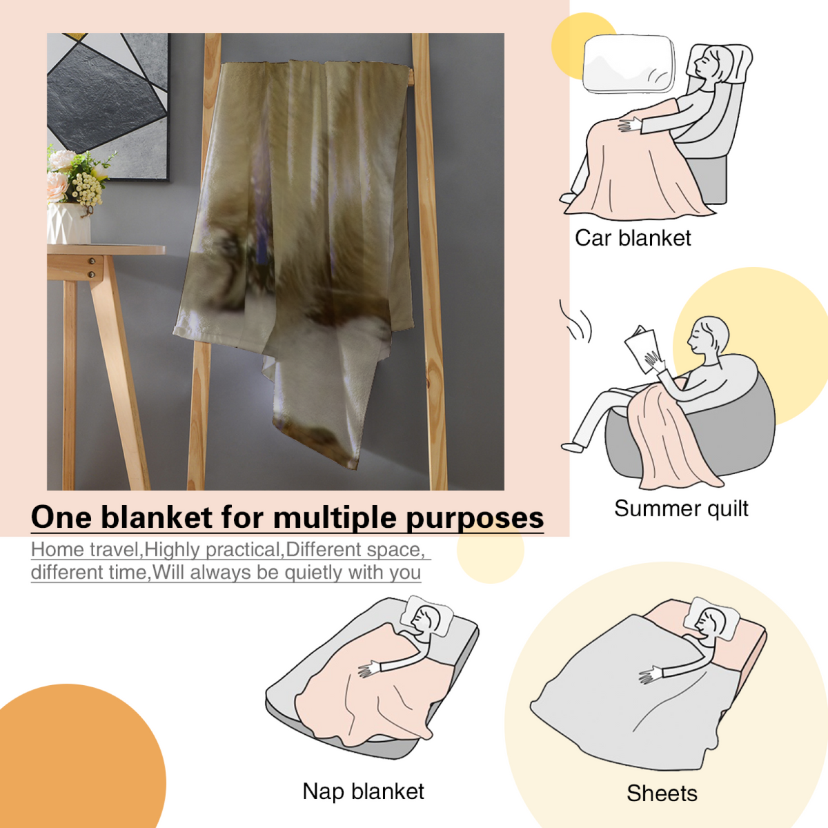Velvet Tapestry Soft Neutral Art Plush Flannel Throw