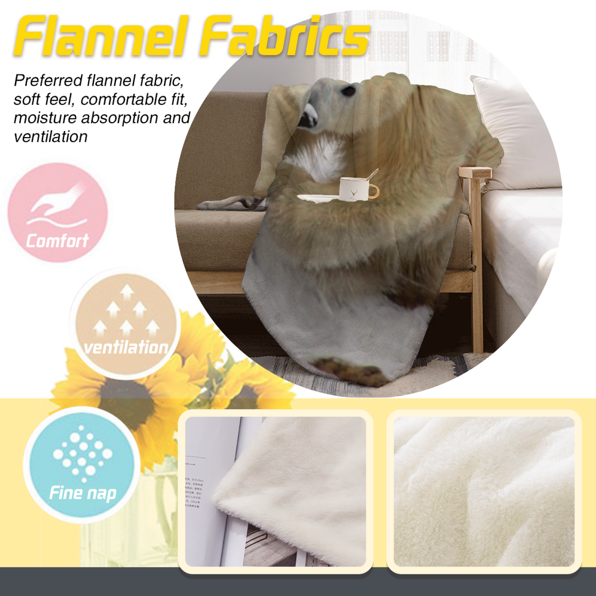 Velvet Tapestry Soft Neutral Art Plush Flannel Throw