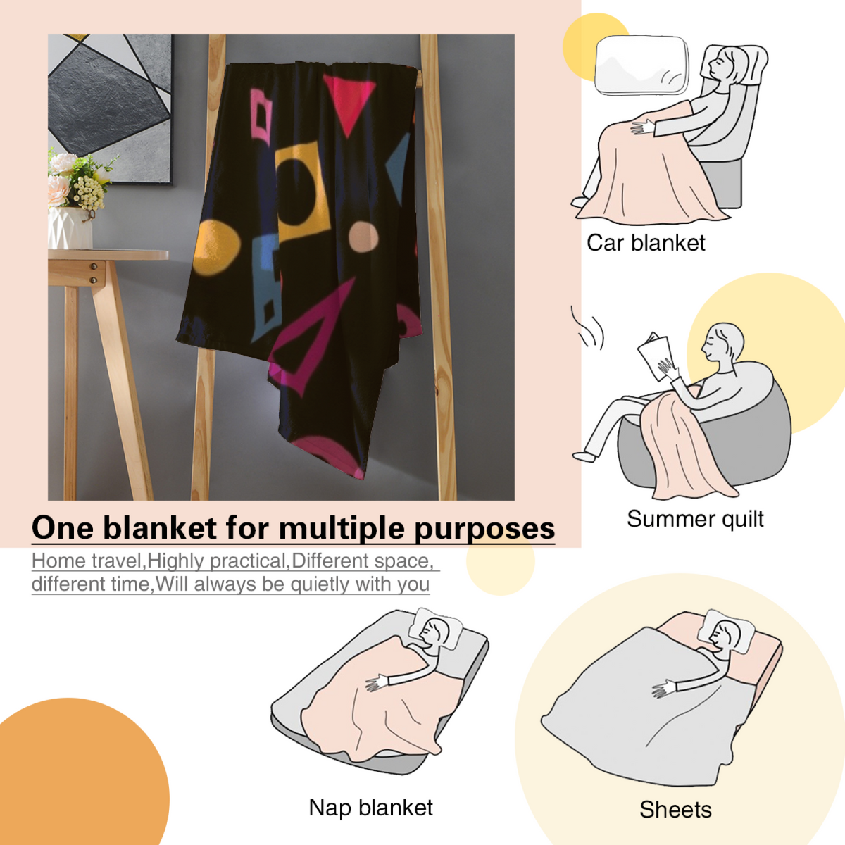 Starlit & Picnic Playful Graphic All-Season Flannel Blanket