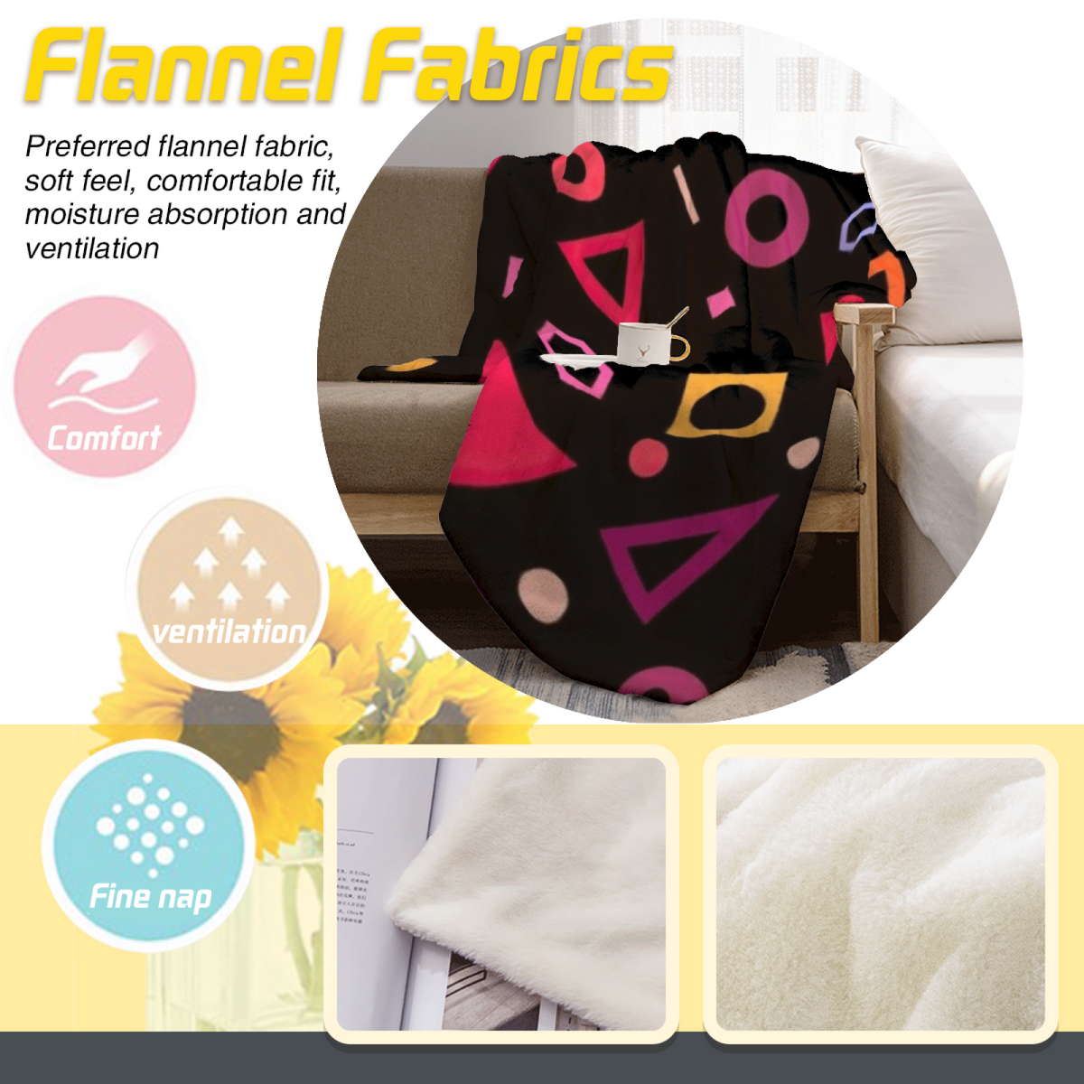 Starlit & Picnic Playful Graphic All-Season Flannel Blanket