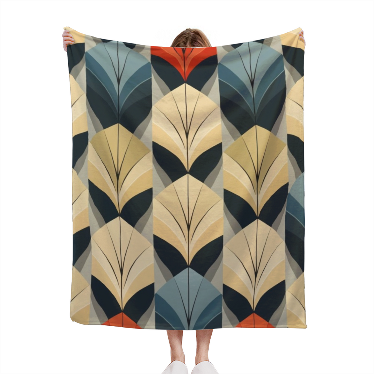 Alpine Spectrum Expressive Print Flannel Sofa Throw in Soft Neutral