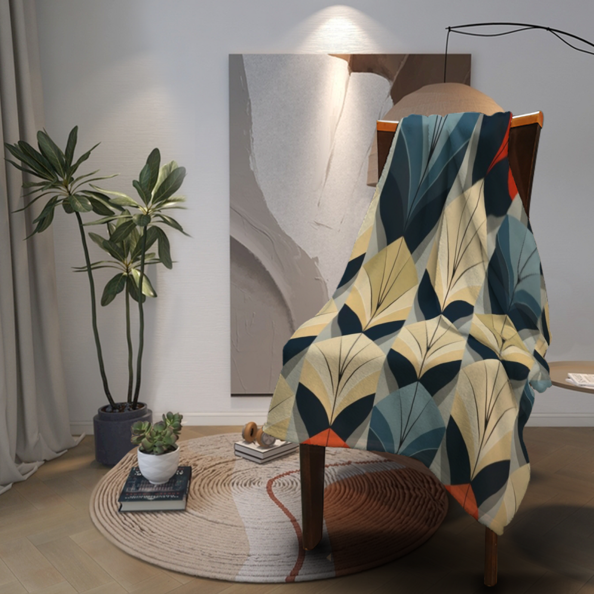 Alpine Spectrum Expressive Print Flannel Sofa Throw in Soft Neutral