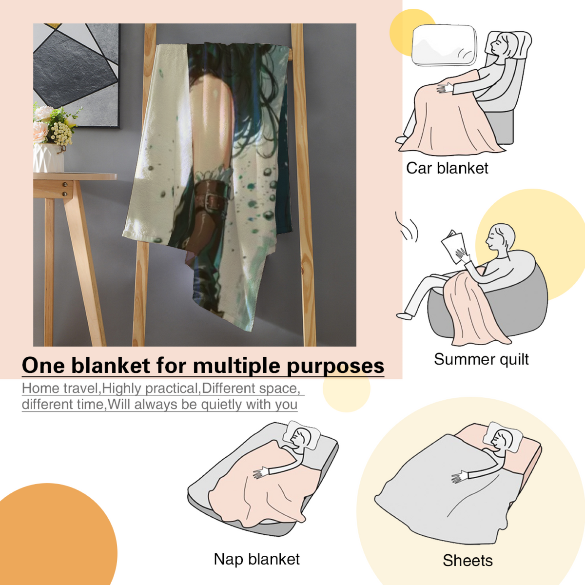 Cinnamon Prism Inspired Cozy Flannel Bed Blanket ¨C Earthy Neutral Palette