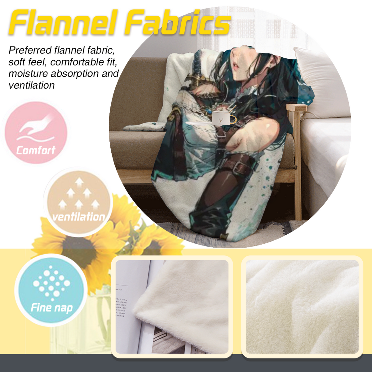 Cinnamon Prism Inspired Cozy Flannel Bed Blanket ¨C Earthy Neutral Palette