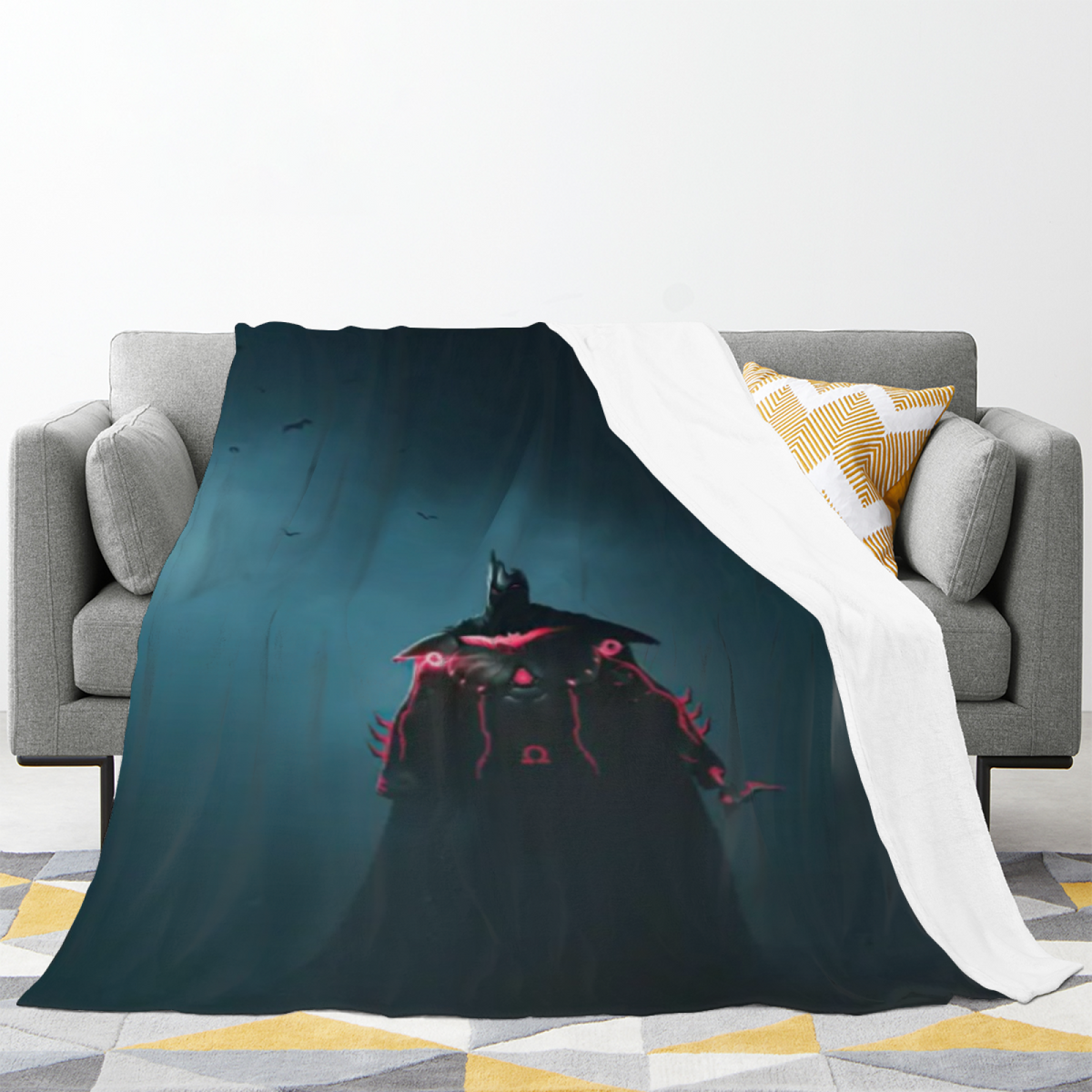 Eclectic Design Serene Lantern Warm Coral Flannel Sofa Throw