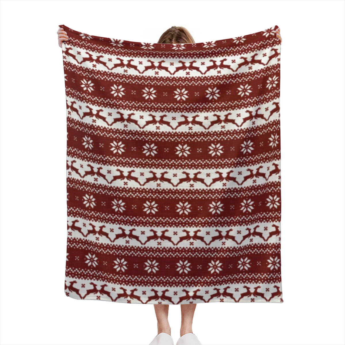 Earthy Multicolor Azure Kaleidoscope Plush Flannel Throw