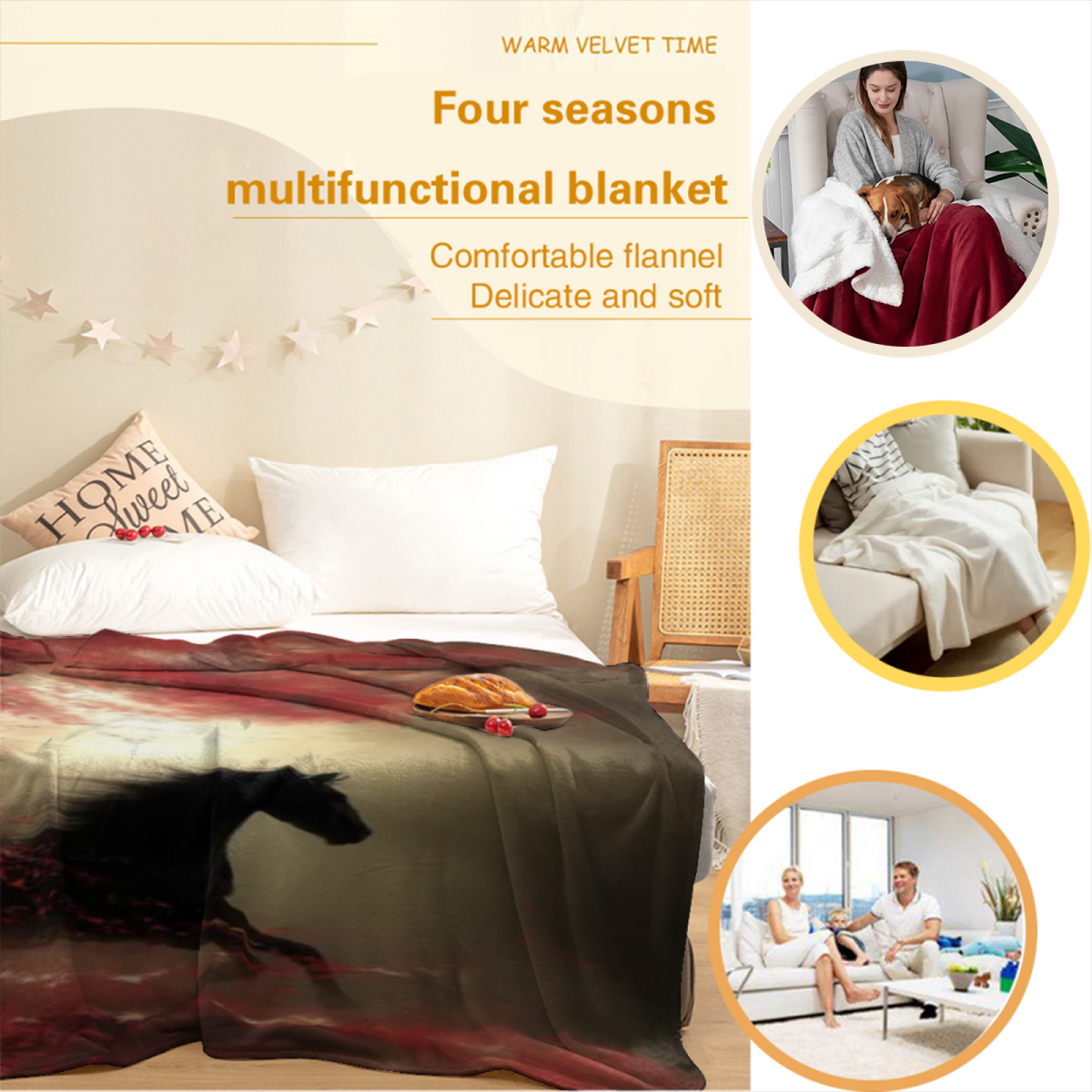 Soft Minimalist Plush Flannel Throw ¨C Desert Daydream Collection