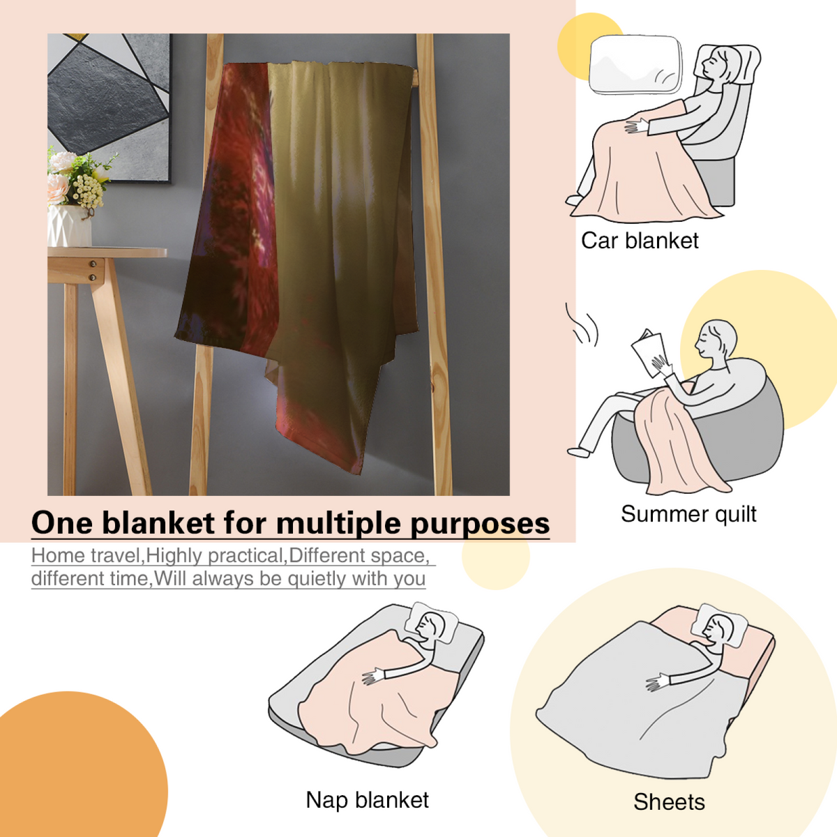 Soft Minimalist Plush Flannel Throw ¨C Desert Daydream Collection