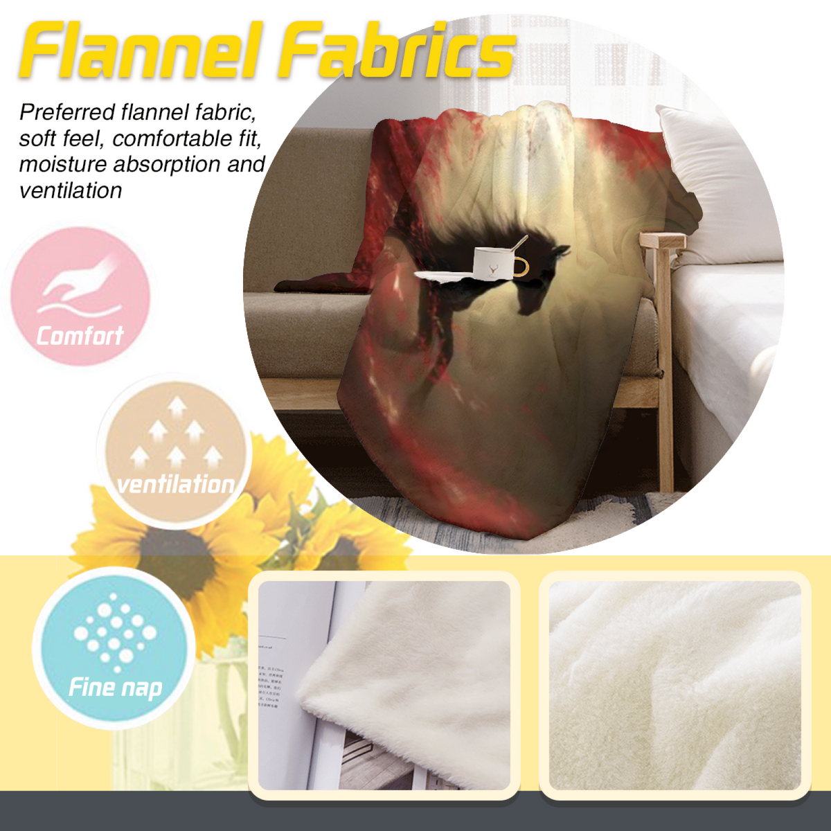 Soft Minimalist Plush Flannel Throw ¨C Desert Daydream Collection