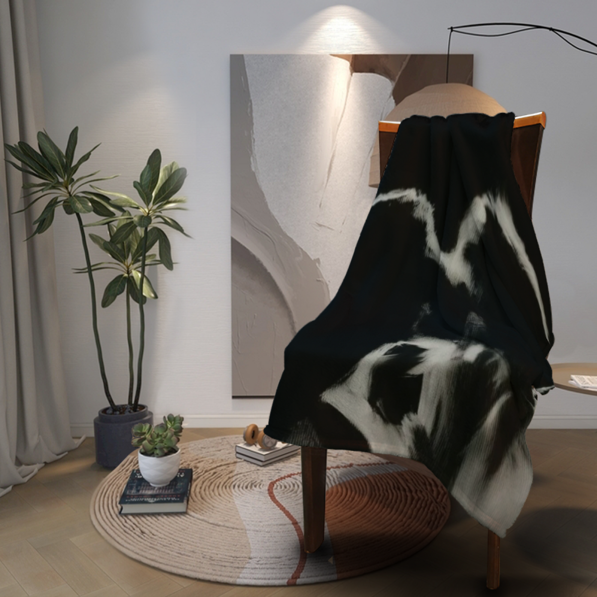 Coastal Vista Inspired Flannel Sofa Throw ¨C Earthy Neutral Palette