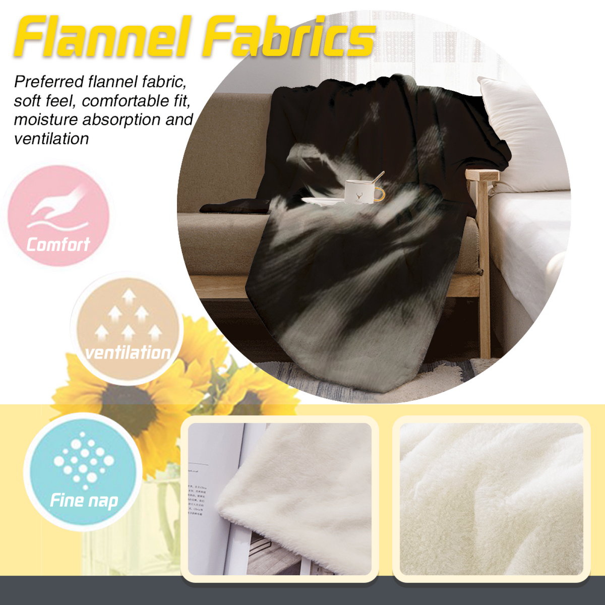 Coastal Vista Inspired Flannel Sofa Throw ¨C Earthy Neutral Palette