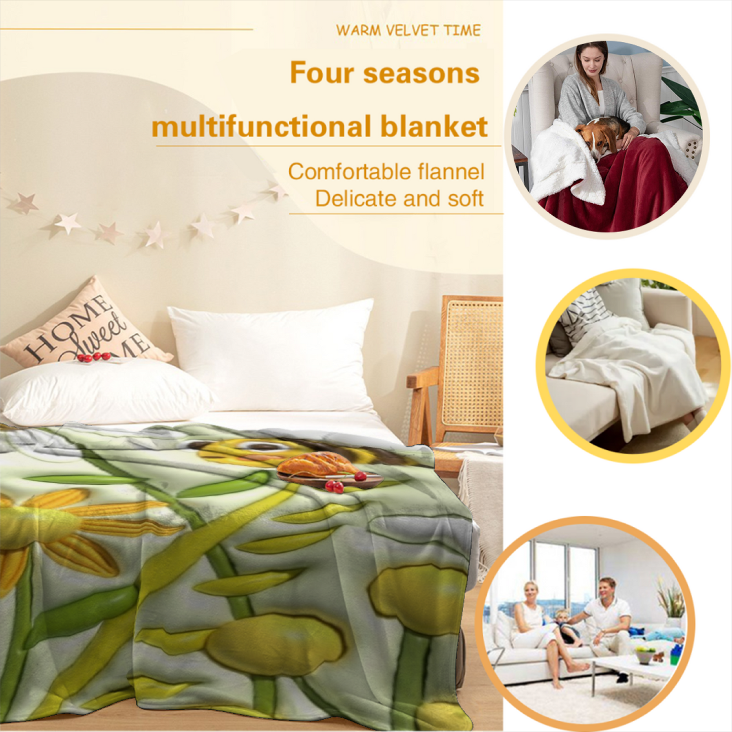 Pastel Butterfly Garden Flannel Throw Blanket ¨C Soft Multicolor Wing Print