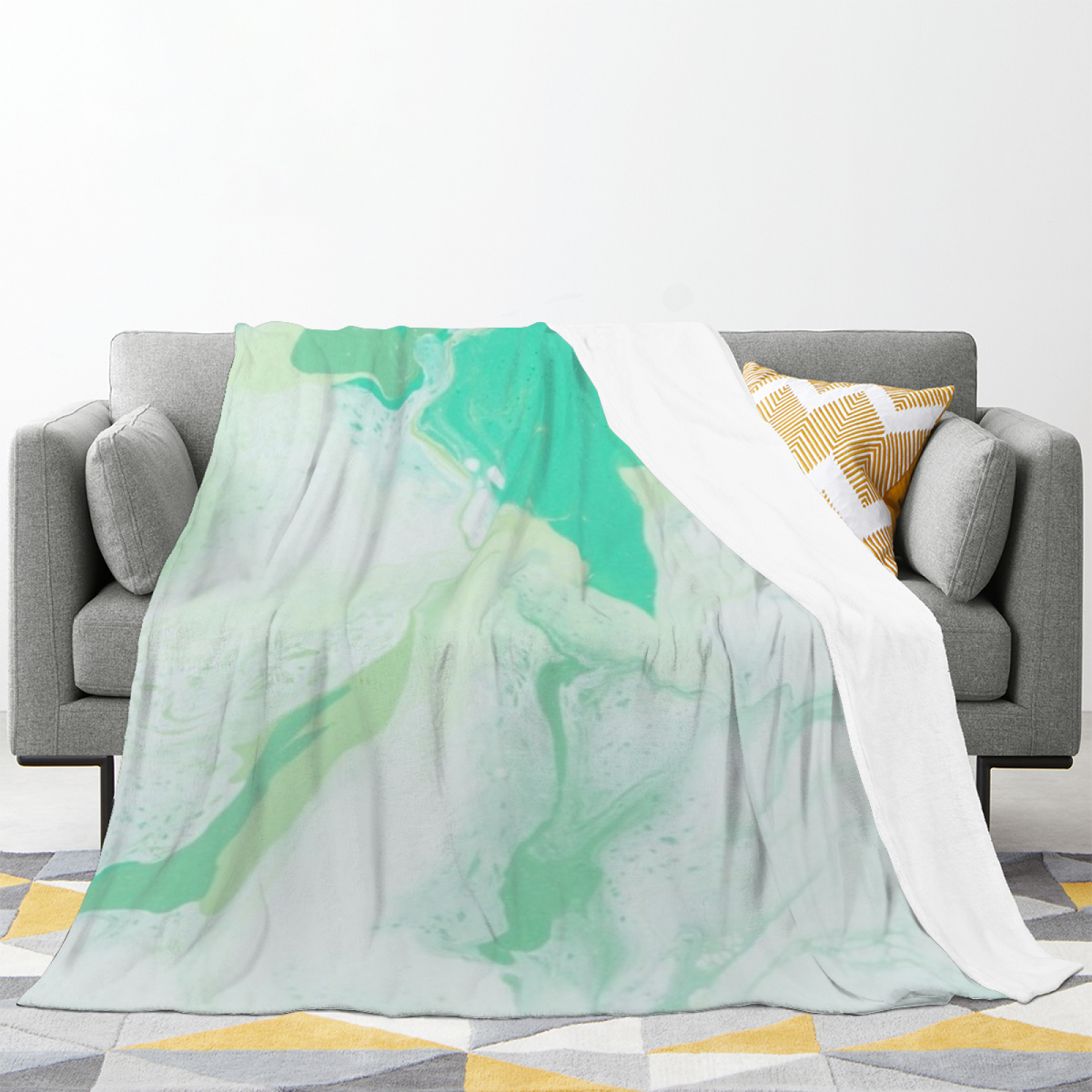 Ivory Zephyr Reverie Flannel Throw Blanket