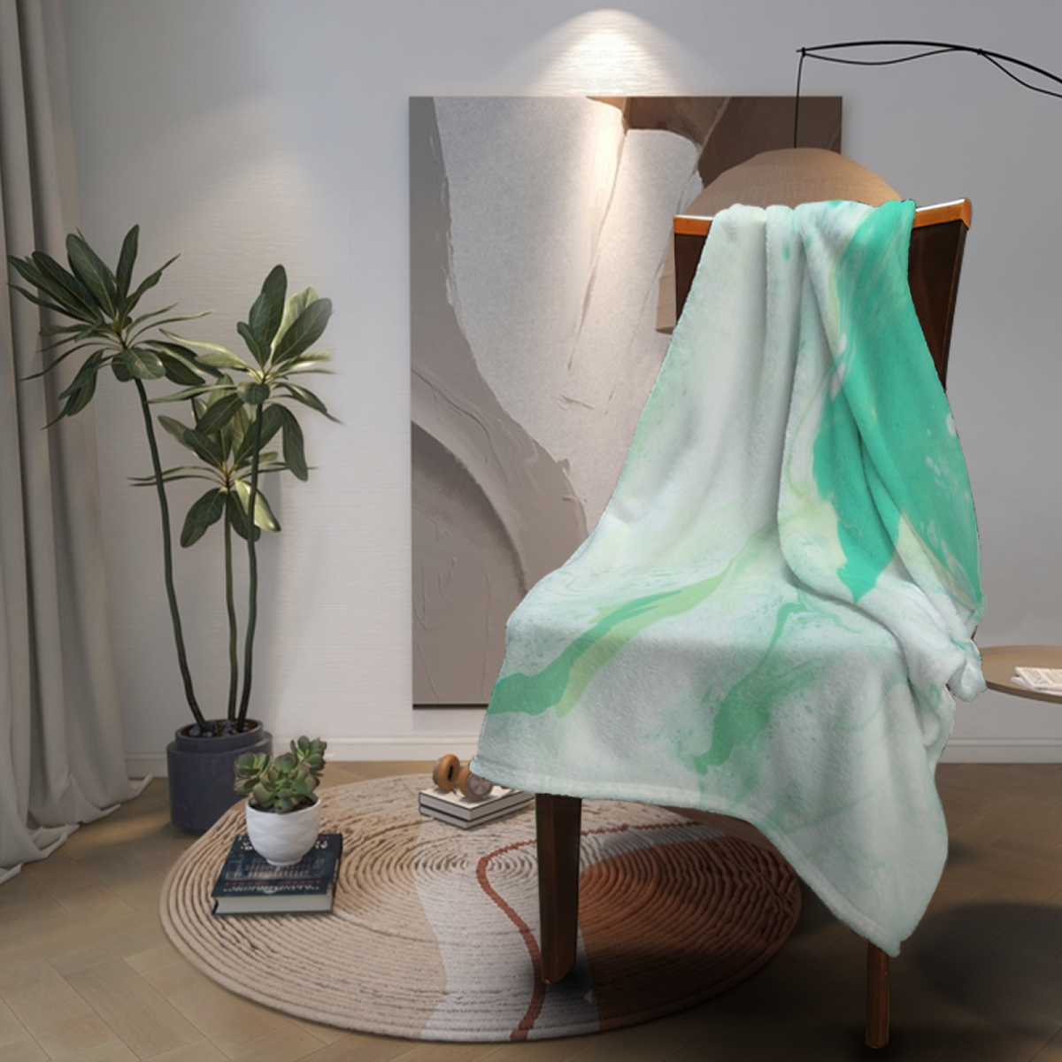 Ivory Zephyr Reverie Flannel Throw Blanket