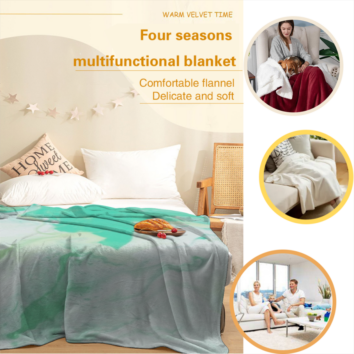Ivory Zephyr Reverie Flannel Throw Blanket