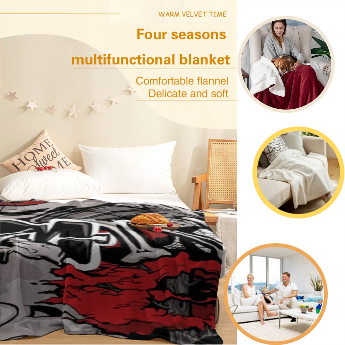 Mossy Mirage Home Accent Lightweight Flannel Throw ¨C Soft Neutral