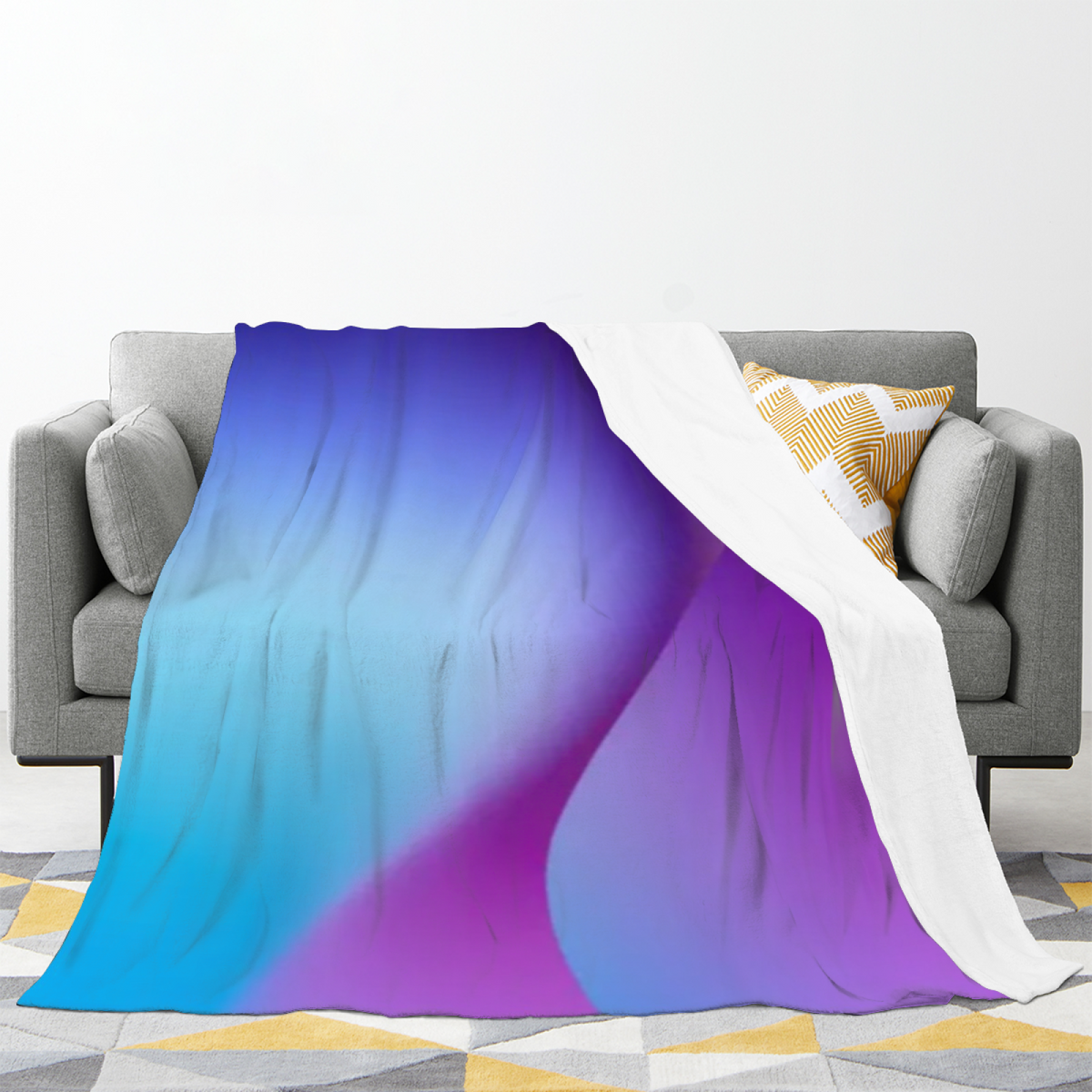 Electric Valley Muted Sage Art Flannel Throw Blanket
