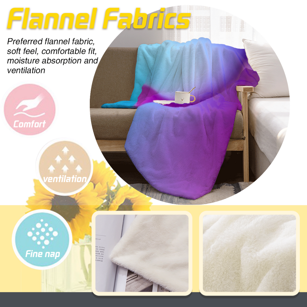 Electric Valley Muted Sage Art Flannel Throw Blanket